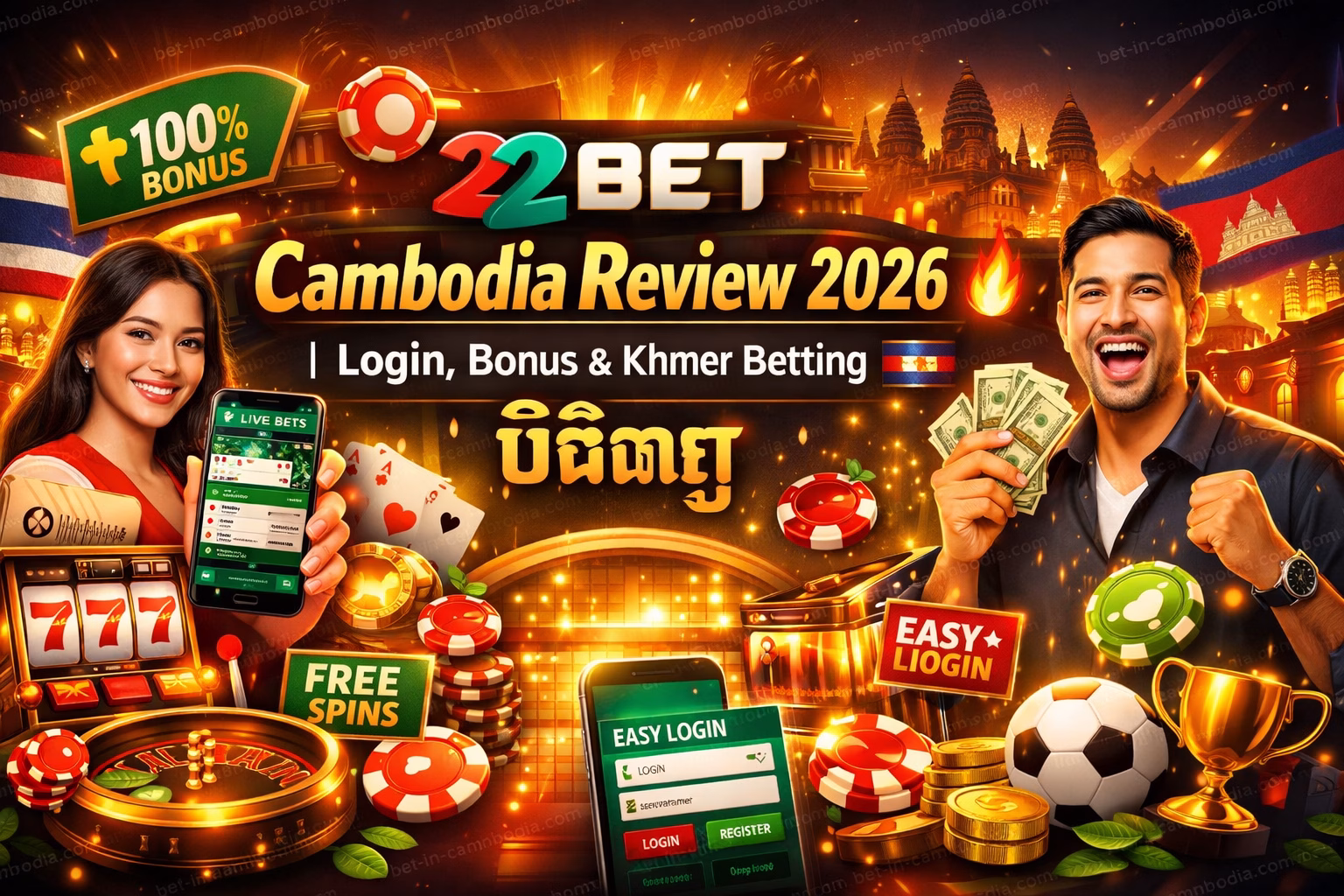 22Bet Cambodia Review 2026 Bonus & Betting Guide 🇰🇭 ពិនិត្យ